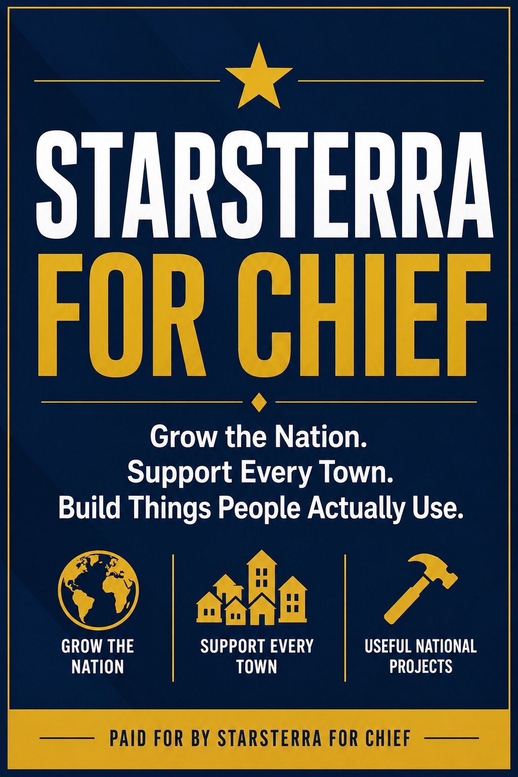 StarsTerra for Chief campaign poster